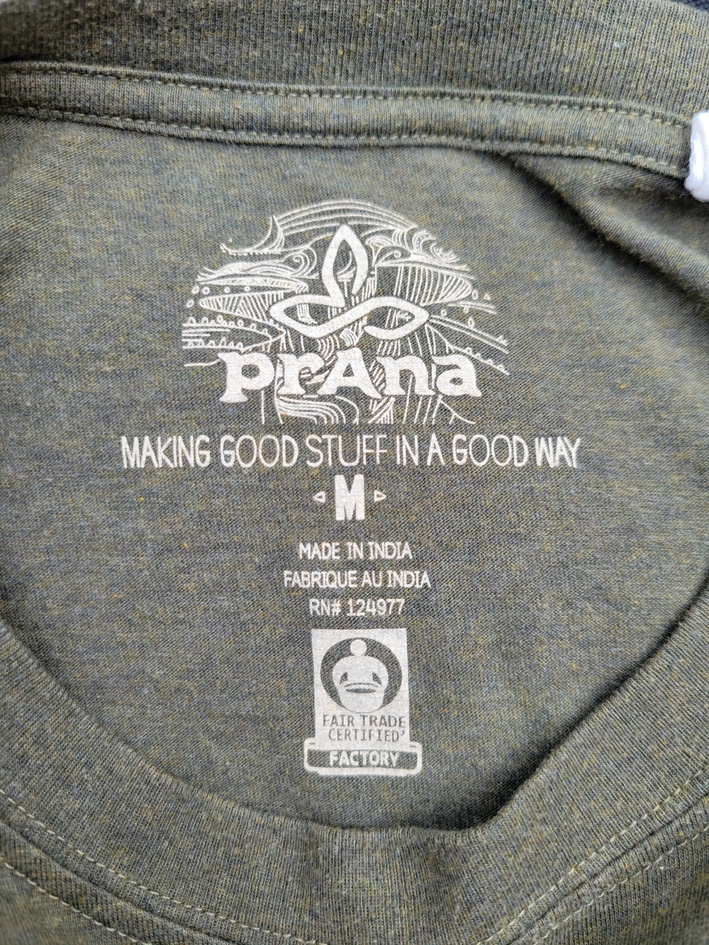 Men's Olive Green Pocket T-Shirt - prAna Size Medium - Picture 3 of 4